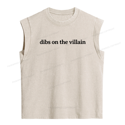 Pagewings Dibs On The Villain Women's Washed Tank Top