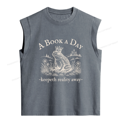 Pagewings A Book A Day Women's Washed Tank Top