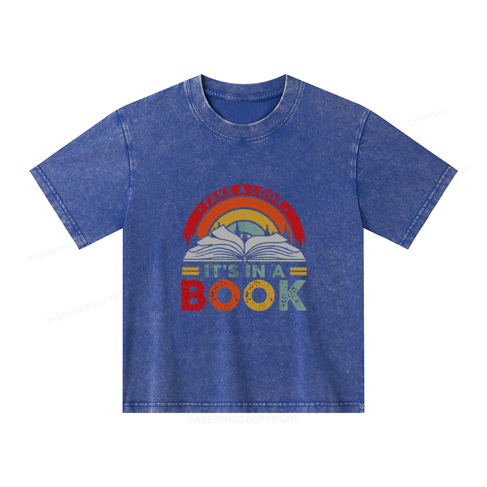 Pagewings  Take A Look It's In A Book Unisex Kids Washed T-shirt