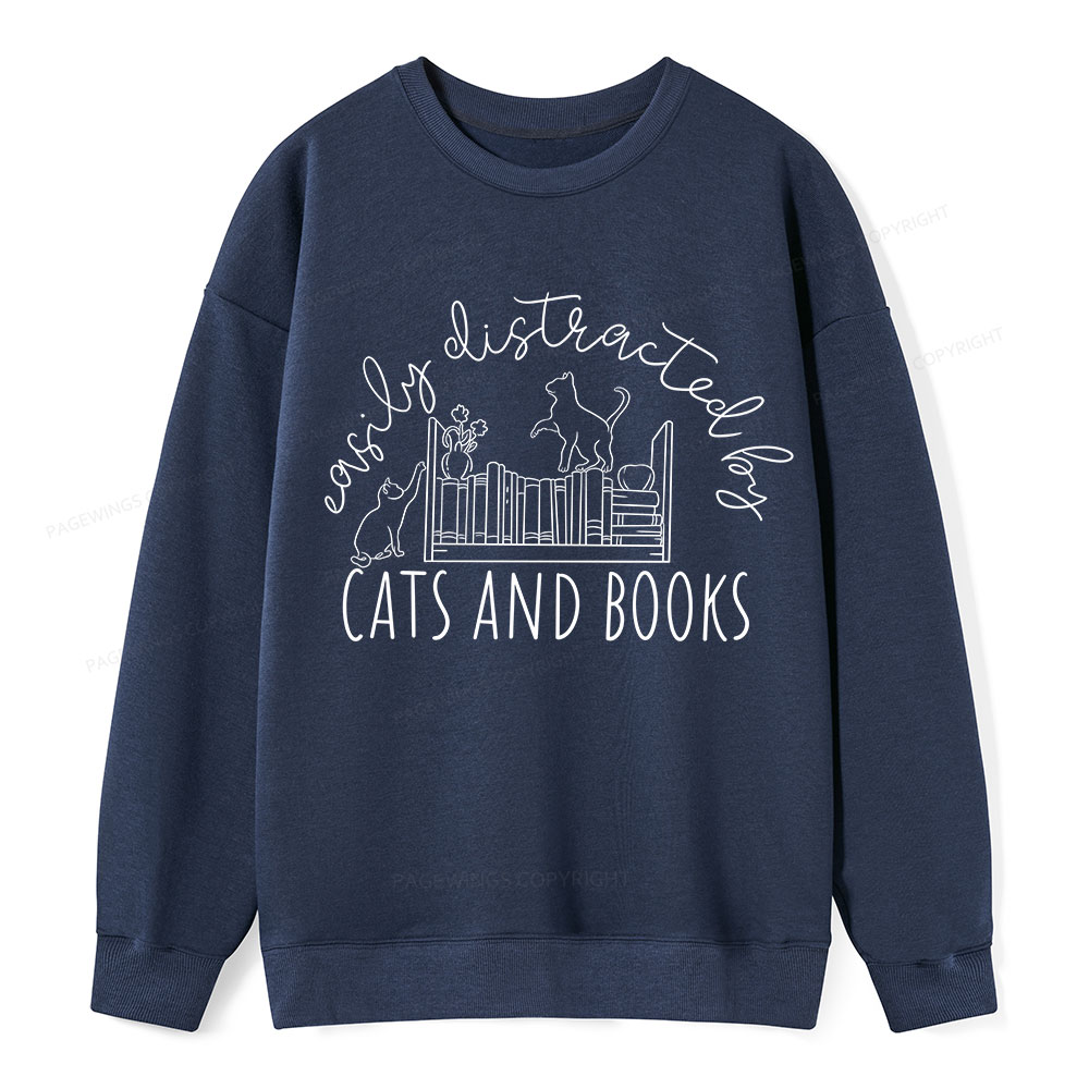 Pagewing Cute Cats And Books  Unisex Classic Sweatshirt
