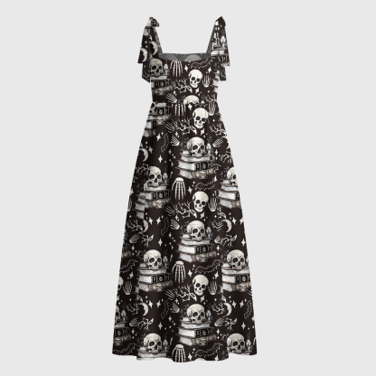 Pagewings Books Fantasy Reader Tie Shoulder Maxi Dress