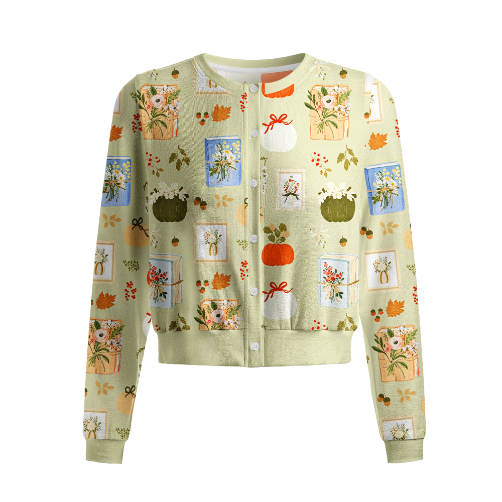 Pagewings Bookish Vibe Crew Neck Cardigan Sweaters