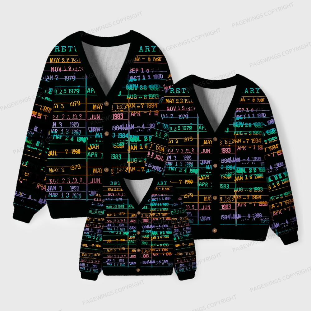 Pagewings Library Card Unisex Ugly Cardigan Sweaters
