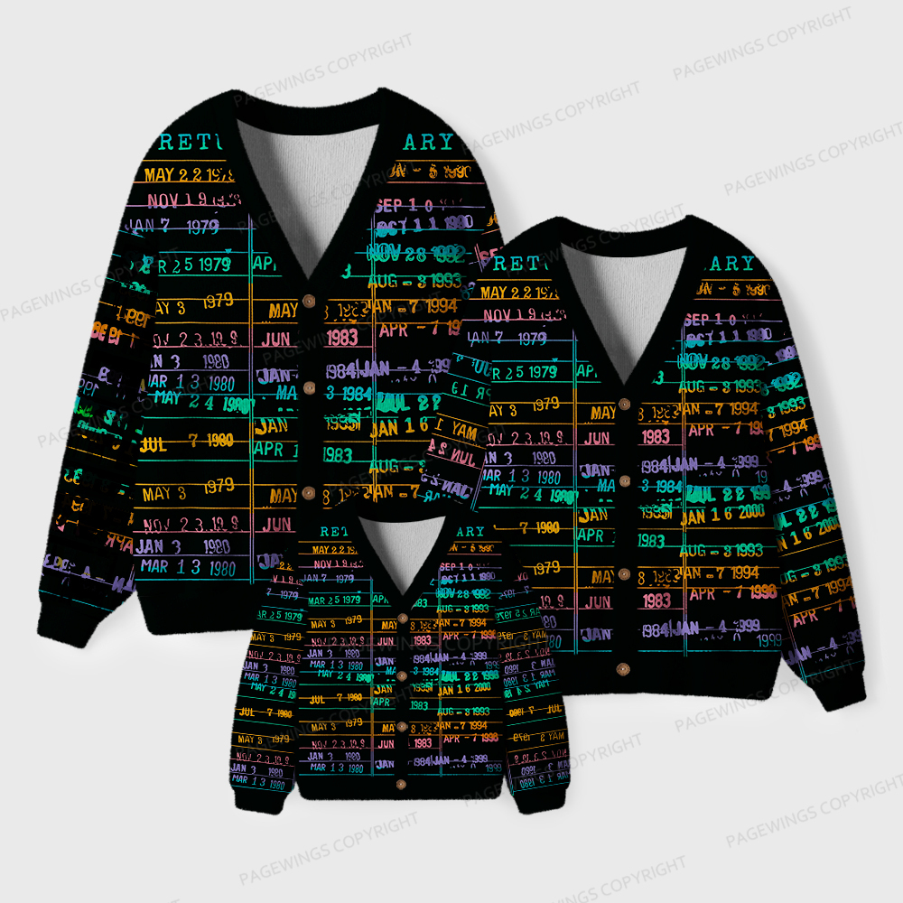 Pagewings Library Card Unisex Ugly Cardigan Sweaters