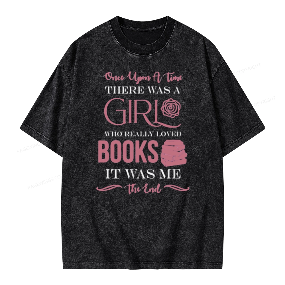 Pagewing The Girl Who Really Love Book Unisex Washed T-shirt