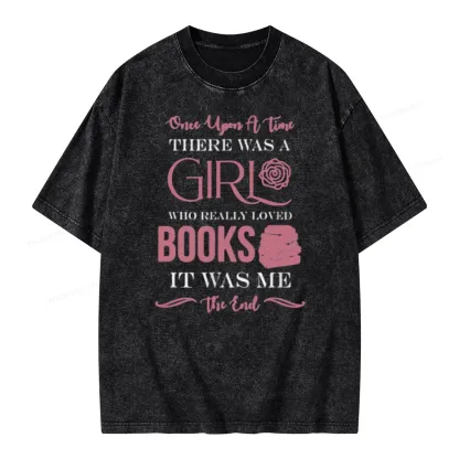 Pagewing The Girl Who Really Love Book Unisex Washed T-shirt