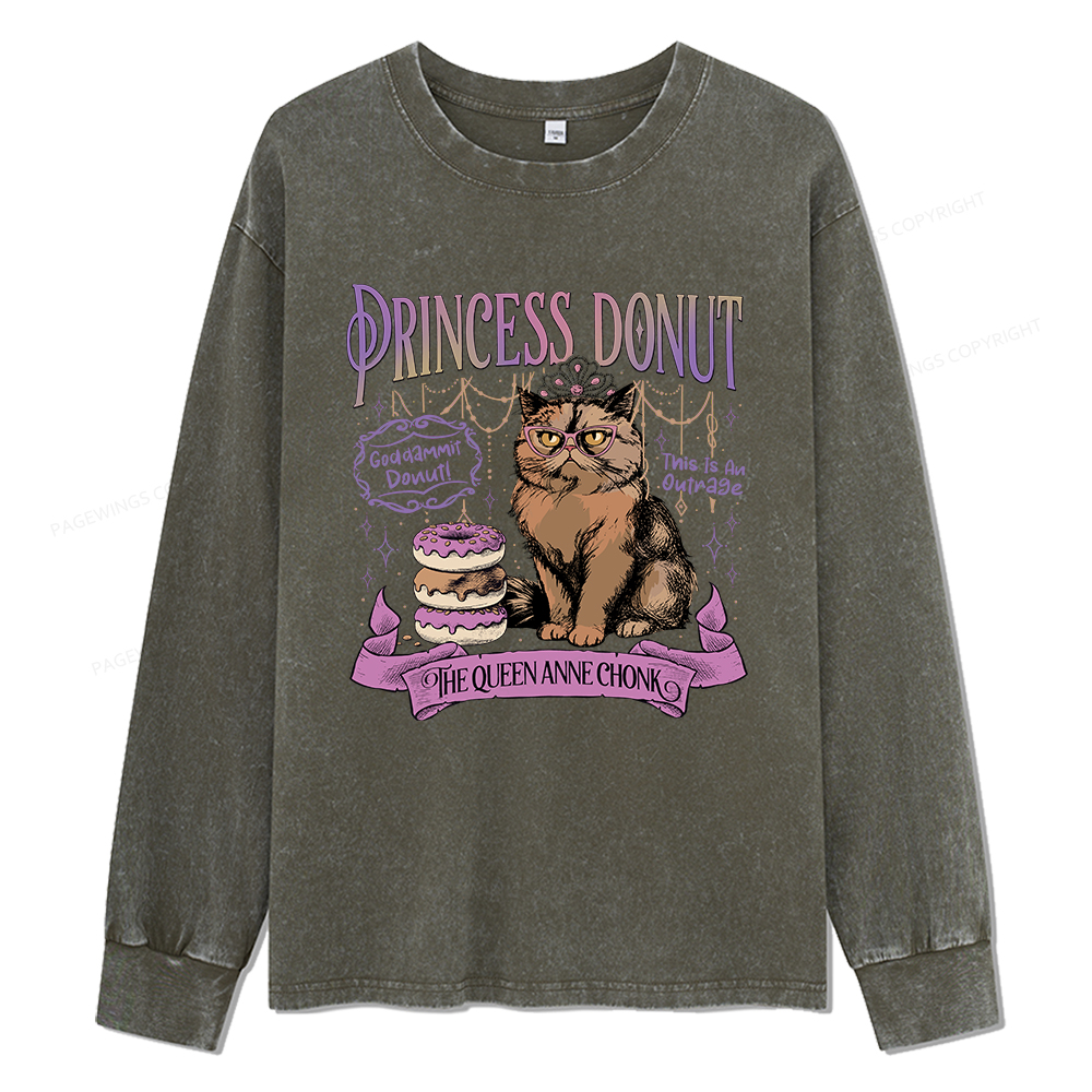 Pagewings Princess Donut Unisex Washed Long Sleeve T-shirt