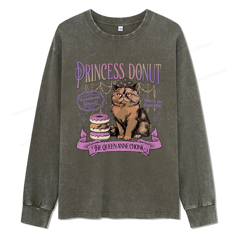 Pagewings Princess Donut Unisex Washed Long Sleeve T-shirt