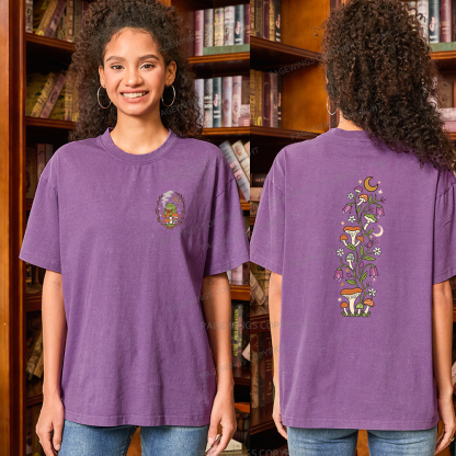 Pagewings Mushroom Frog Unisex Washed T-shirt