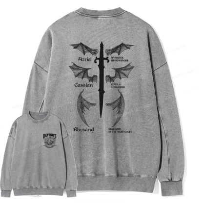 Pagewings Bat Boys Unisex Washed Sweatshirt