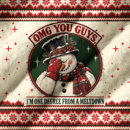 Pagewings Christmas OMG You Guys One Degree Meltdown Off Shoulder Ugly Knit Sweater