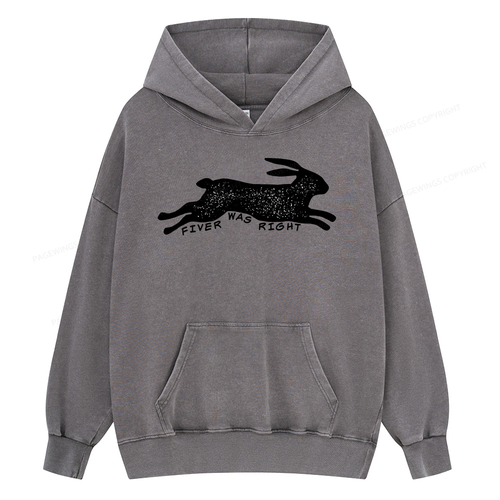 Pagewings Fiver Was Right Unisex Washed Hoodie