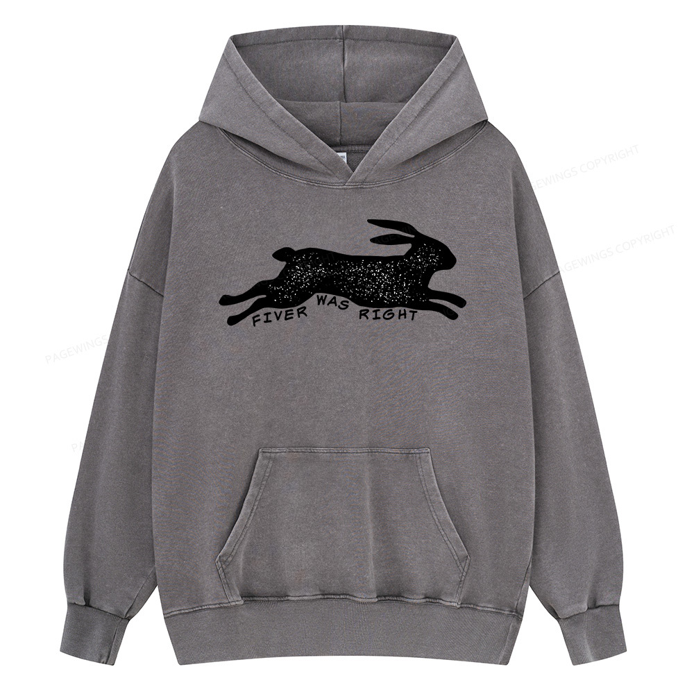 Pagewings Fiver Was Right Unisex Washed Hoodie