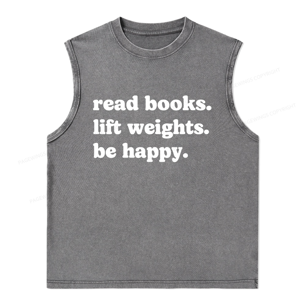 Pagewings Book Lover Gym Unisex Washed Tank Top