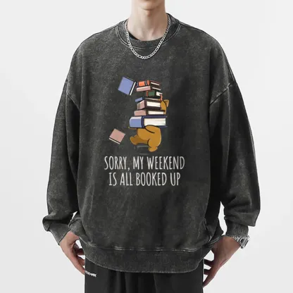 Pagewings Weekend Booked Up Unisex Washed Sweatshirt
