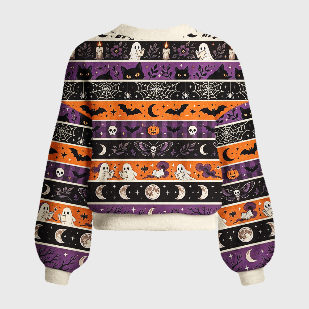 Pagewings Ghosts Love Reading Women's Cardigan Sweater