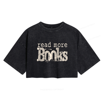 Pagewings Read More Books Women's Washed Cropped T-shirt
