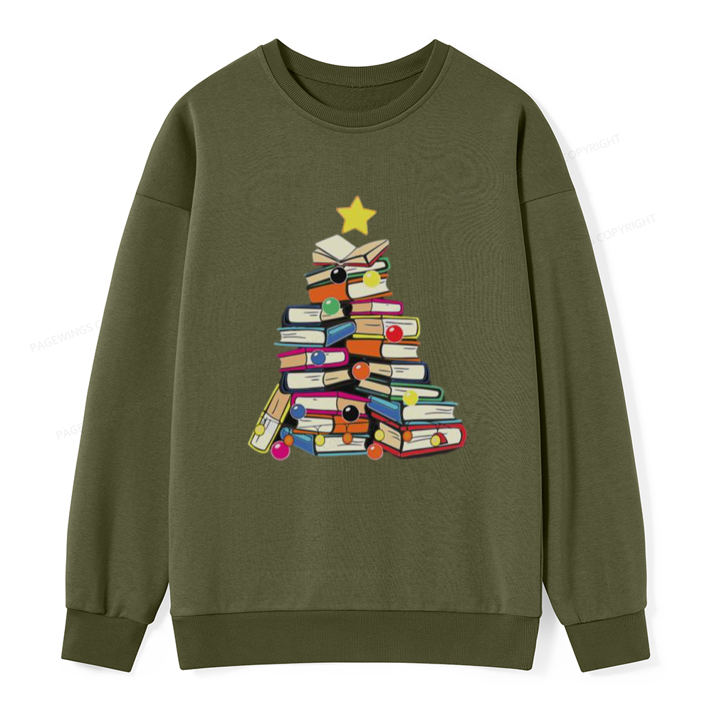 Pagewings Christmas Tree Bookworm Unisex Classic Sweatshirt