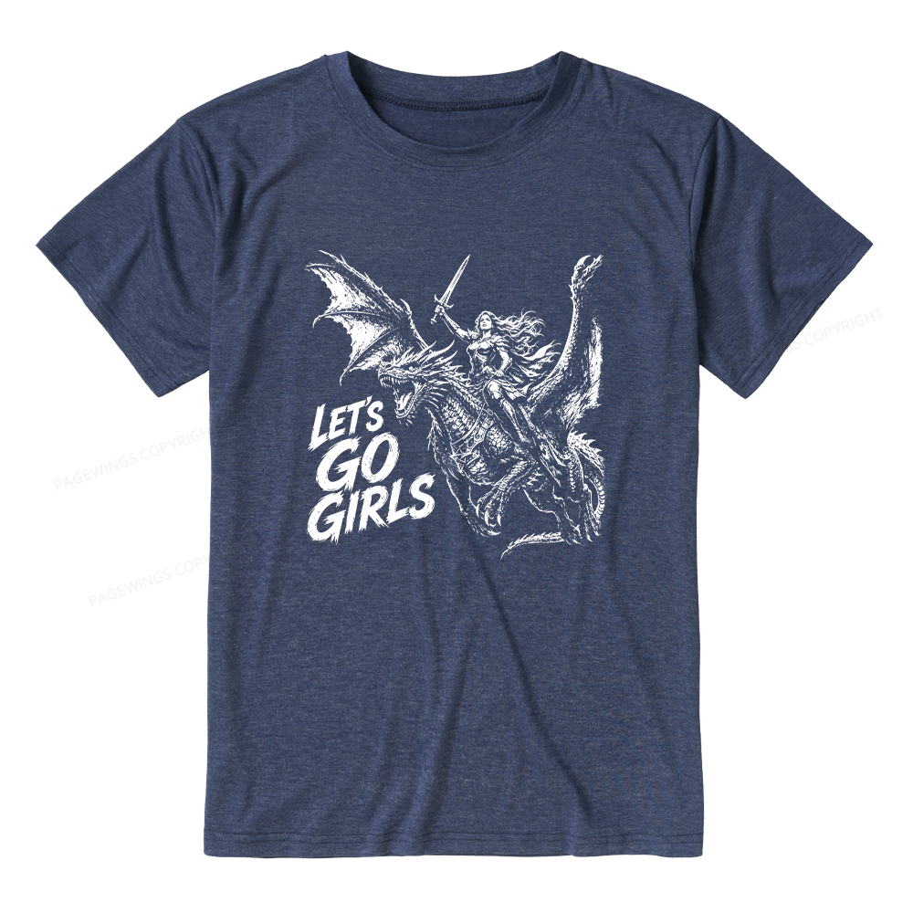 Pagewings Woman Dragon Rider Unisex Heather T-Shirt