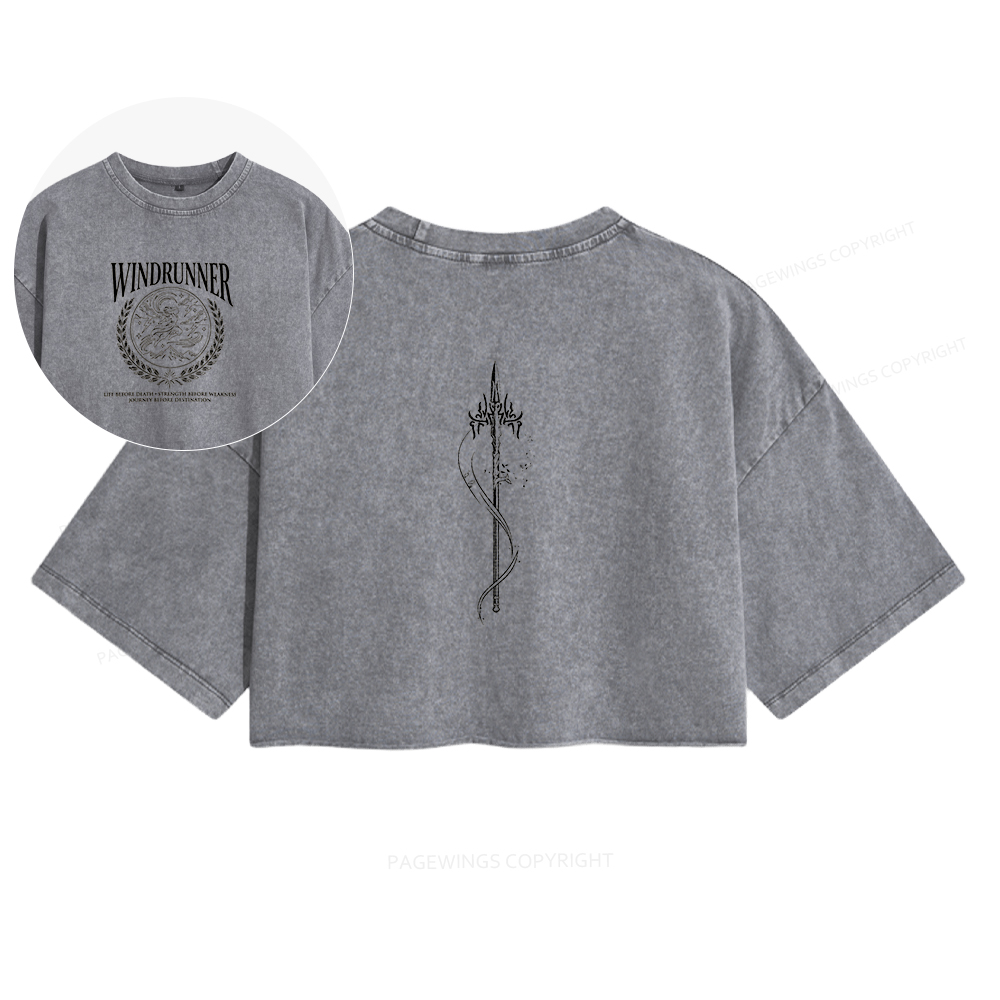 Pagewings Journey Before Destination Women's Washed Cropped T-shirt