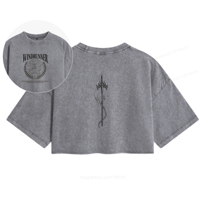 Pagewings Journey Before Destination Women's Washed Cropped T-shirt