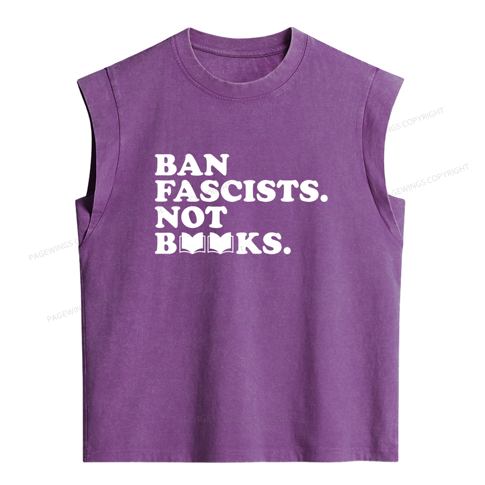 Pagewing Ban Fascists Not Books Women's Washed Tank Top