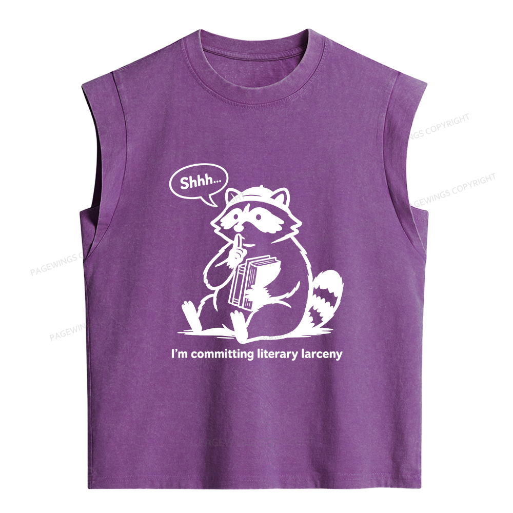 Pagewings I’m Committing Literary Larcen Women's Washed Tank Top