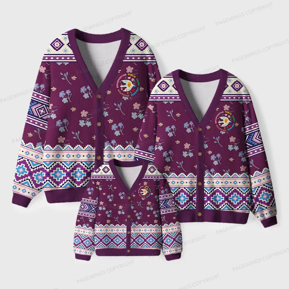 Pagewings Supporting Public Libraries Unisex Ugly Cardigan Sweaters