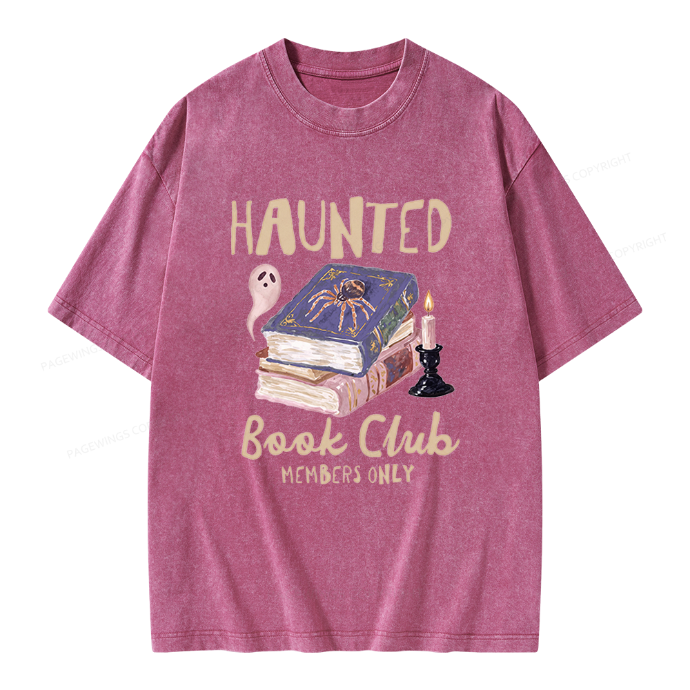 Pagewings Haunted Book Unisex Washed T-shirt