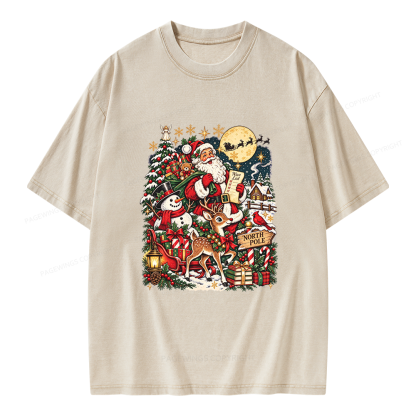 Pagewings Christmas Bookish Unisex Washed T-shirt