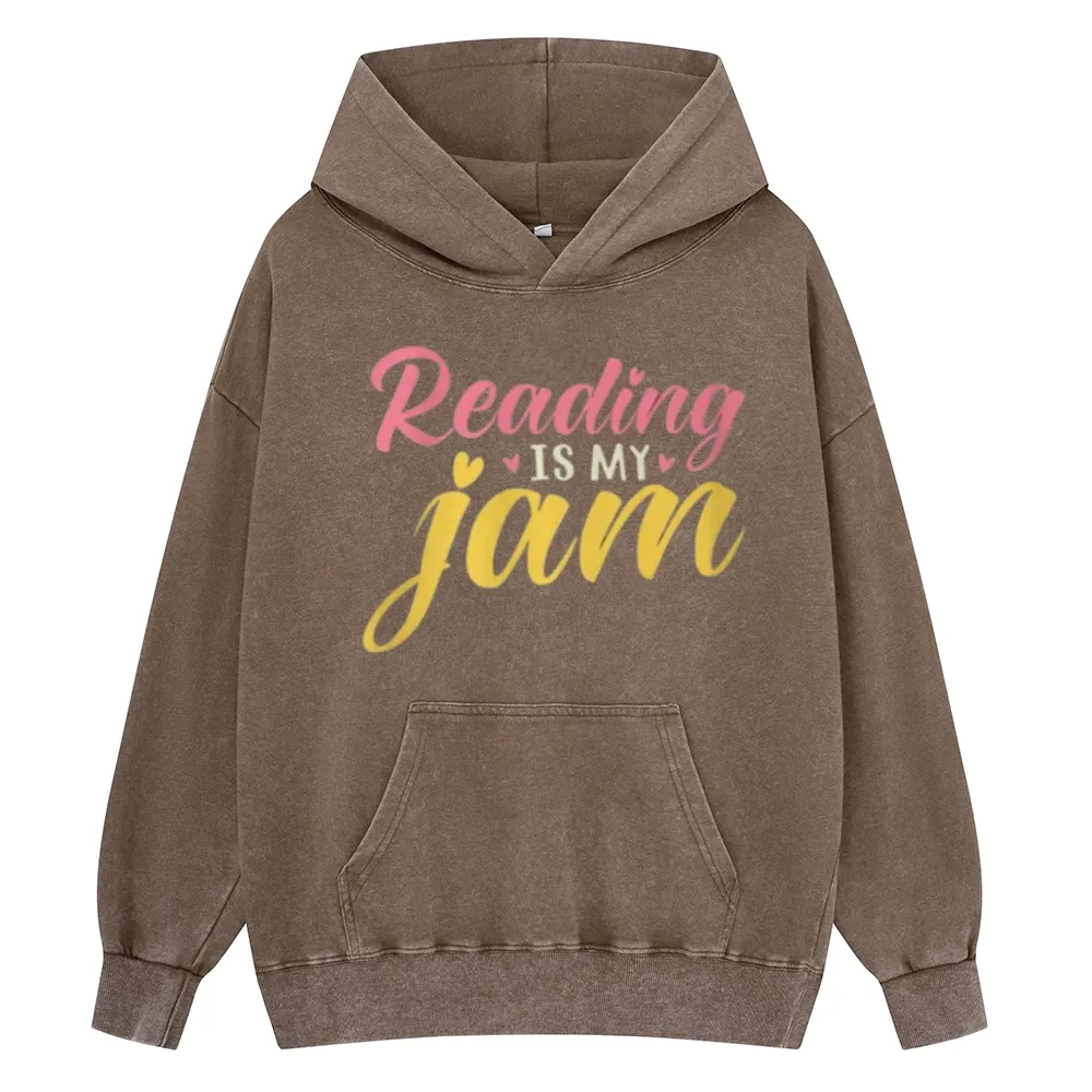 Pagewings Reading is My Jam Unisex Washed Hoodie