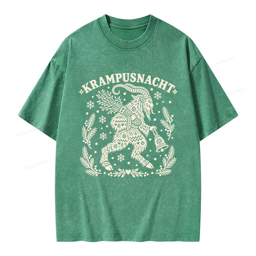 Pagewings Christmas Folk Art Unisex Washed T-shirt
