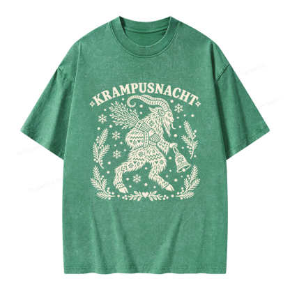 Pagewings Christmas Folk Art Unisex Washed T-shirt