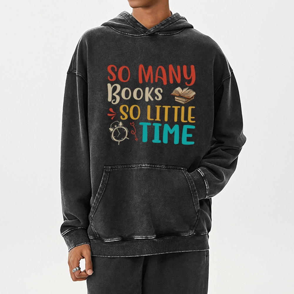 Pagewings So Many Books So Little Time Unisex Washed Hoodie