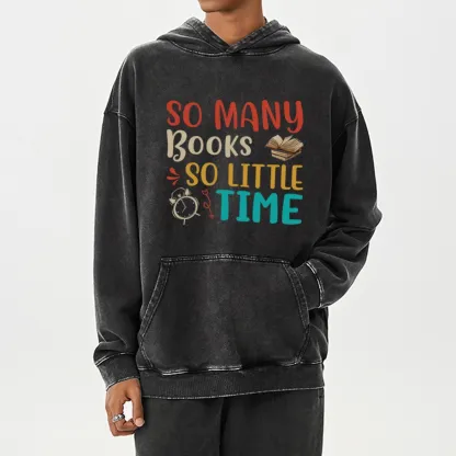 Pagewings So Many Books So Little Time Unisex Washed Hoodie