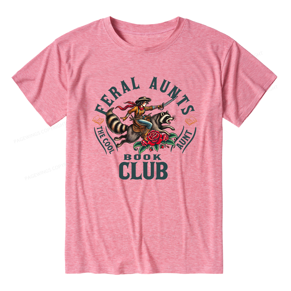 Pagewings Feral Aunt Social Book Club Unisex Heather T-Shirt