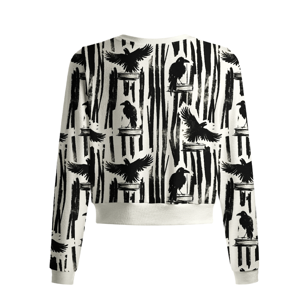 Pagewings Reading Crow Cardigan Sweaters