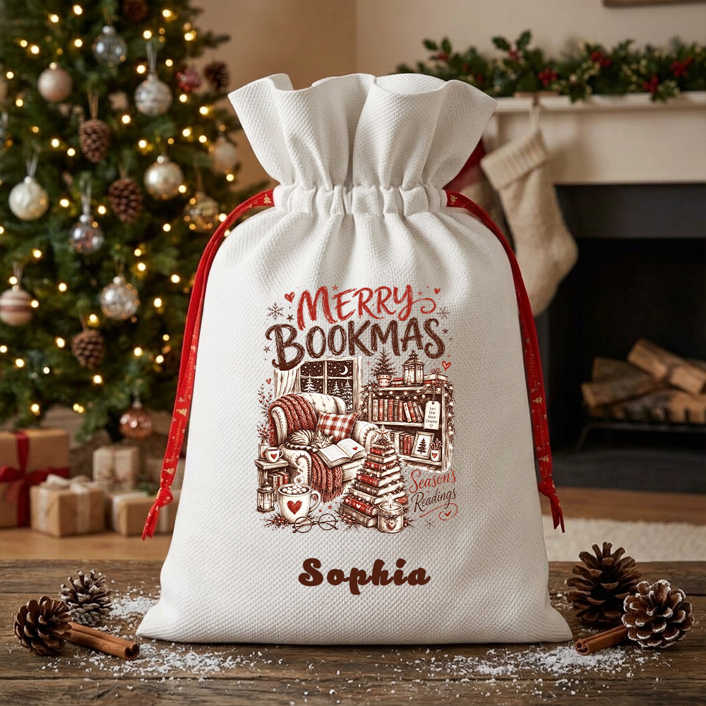Pagewings Personalized Merry Bookmas Christmas Santa Sack