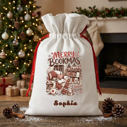 Pagewings Personalized Merry Bookmas Christmas Santa Sack