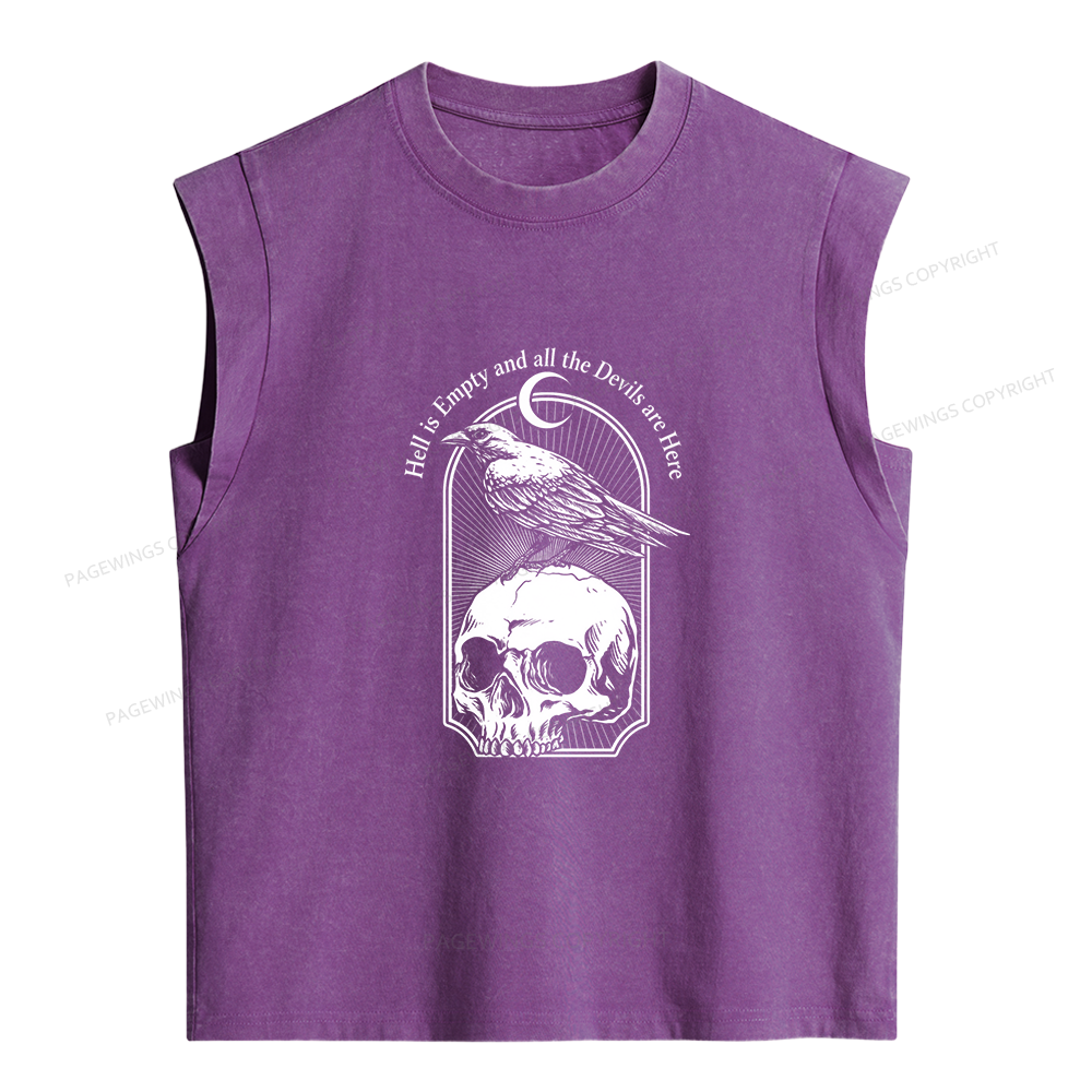 Pagewings Hell is Empty and all the Devils are Here Women's Washed Tank Top