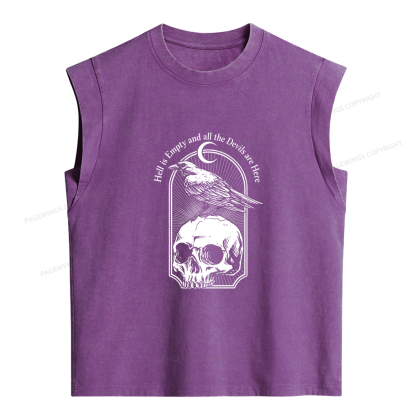 Pagewings Hell is Empty and all the Devils are Here Women's Washed Tank Top