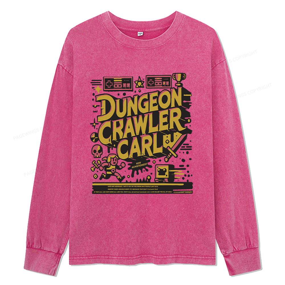 Pagewings Book New Achievement Unisex Washed Long Sleeve T-shirt