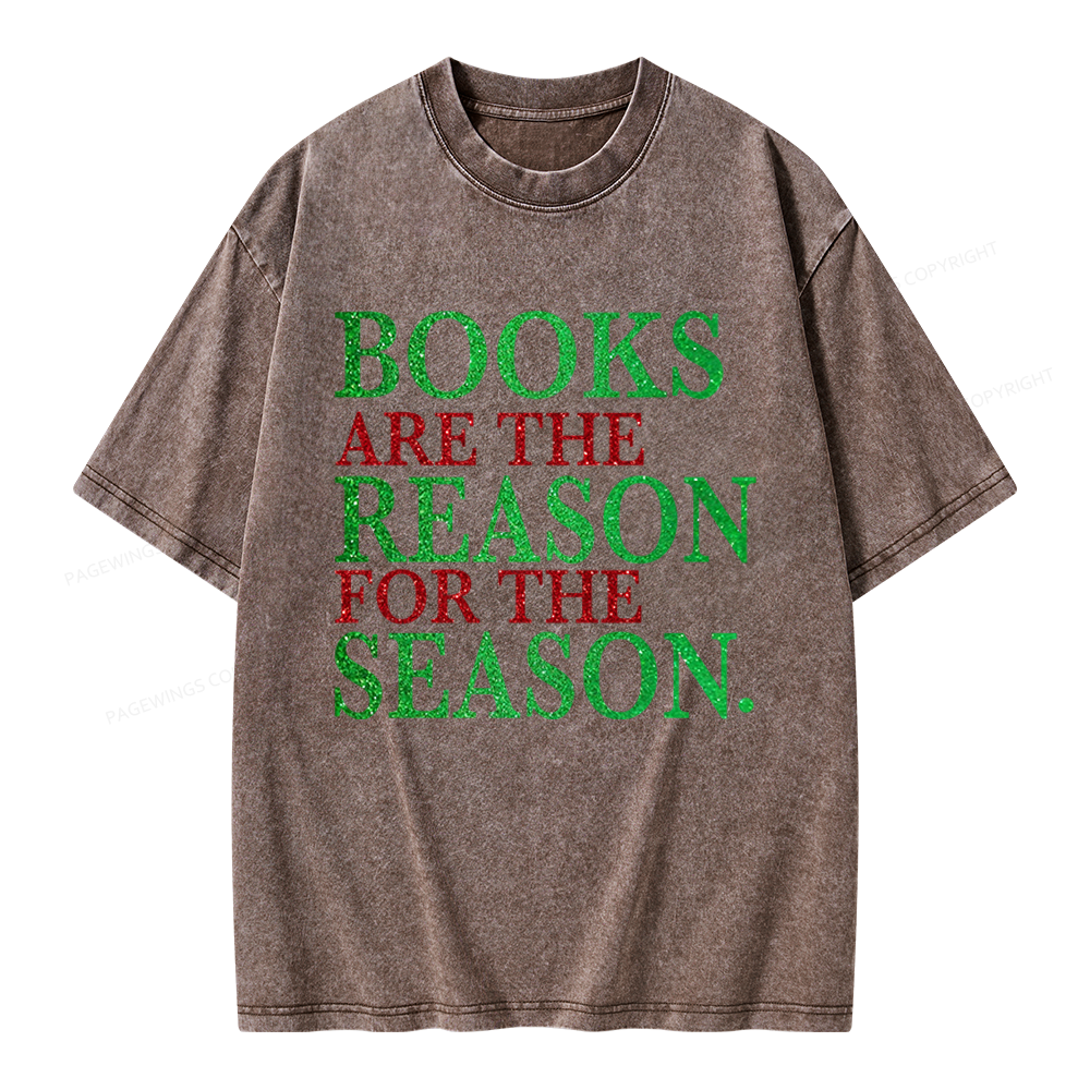 Pagewings Books Are The Reason For The Season Unisex Washed T-shirt