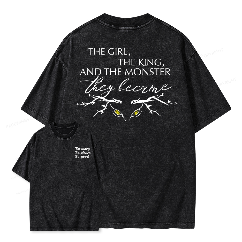 Pagewings Be Wary Be Clever Be Good Unisex Washed T-shirt