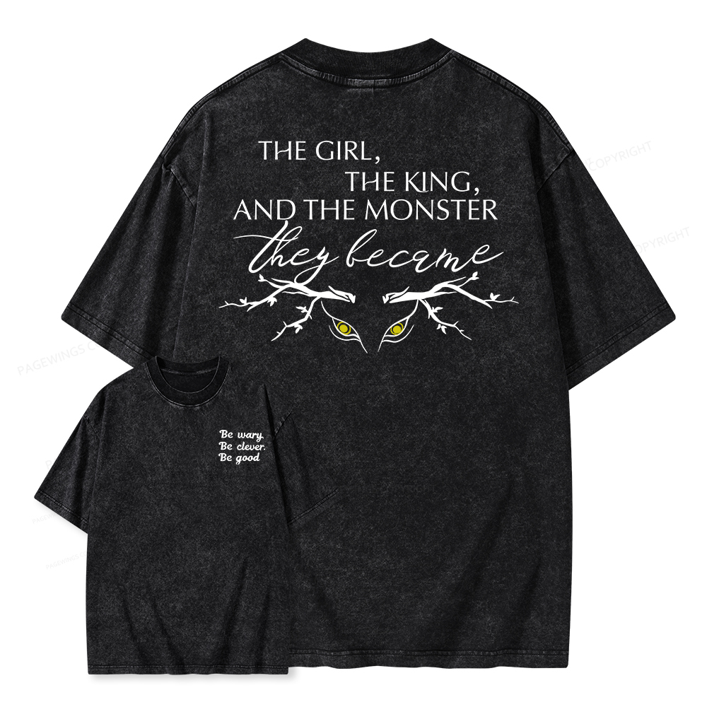 Pagewings Be Wary Be Clever Be Good Unisex Washed T-shirt