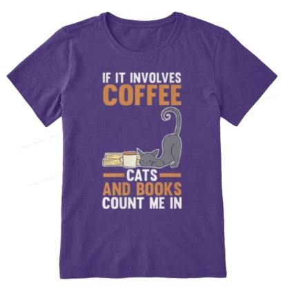 Pagewings Cats Reading Books Coffee T Shirts Unisex Classic T-shirt