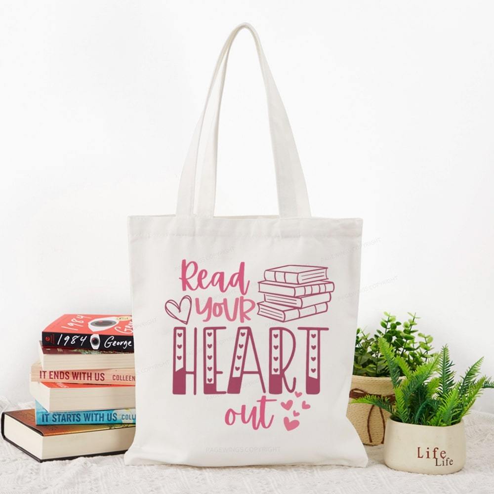 Pagewings Valentine Sweatshirt Read Your Heart Tote Bag