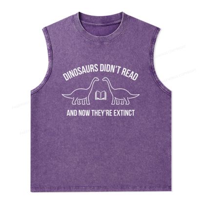 Pagewings Dinosaurs Didn't Read Unisex Washed Tank Top