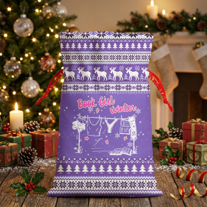 Pagewings Book Girl Winter Christmas Santa Sack