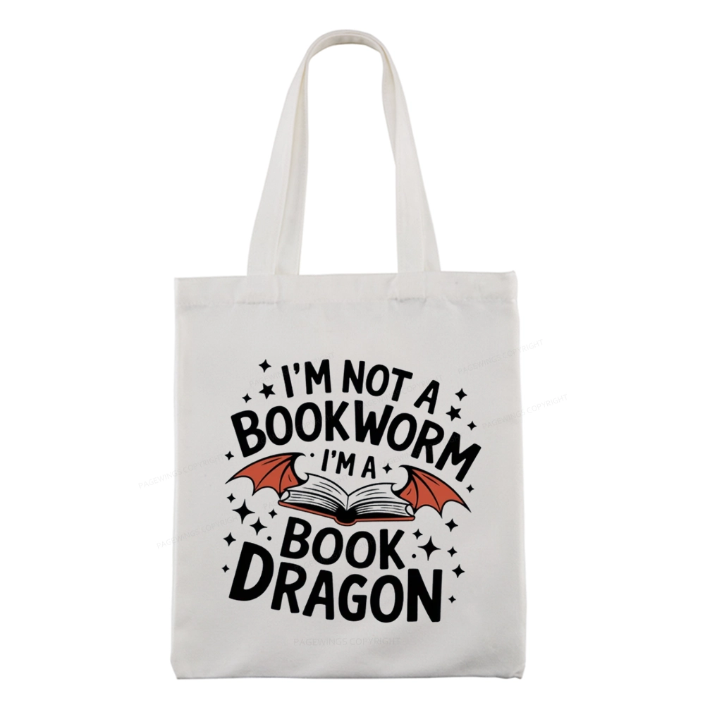 Pagewings I'm Not A Bookworm I'm A Book Dragon Tote Bag
